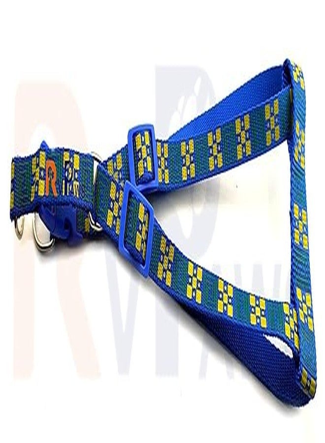 Pups&Pets Nylon 15MM Pet Adjustable Soft Nylon Dog Printed Harness and Leash Set Suitable for Puppies, Cats and Kitten Outdoor Walking - Small (Blue) - Image 4
